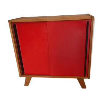 Vintage storage furniture sliding doors compass feet