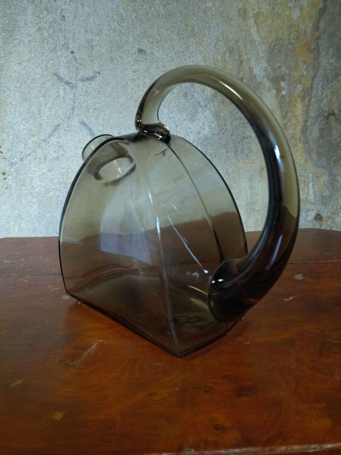 Original vintage carafe in smoked glass