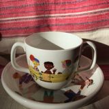 Children's dishes or birth gift Plate and bowl Utan gränser gustavsberg vintage design scan