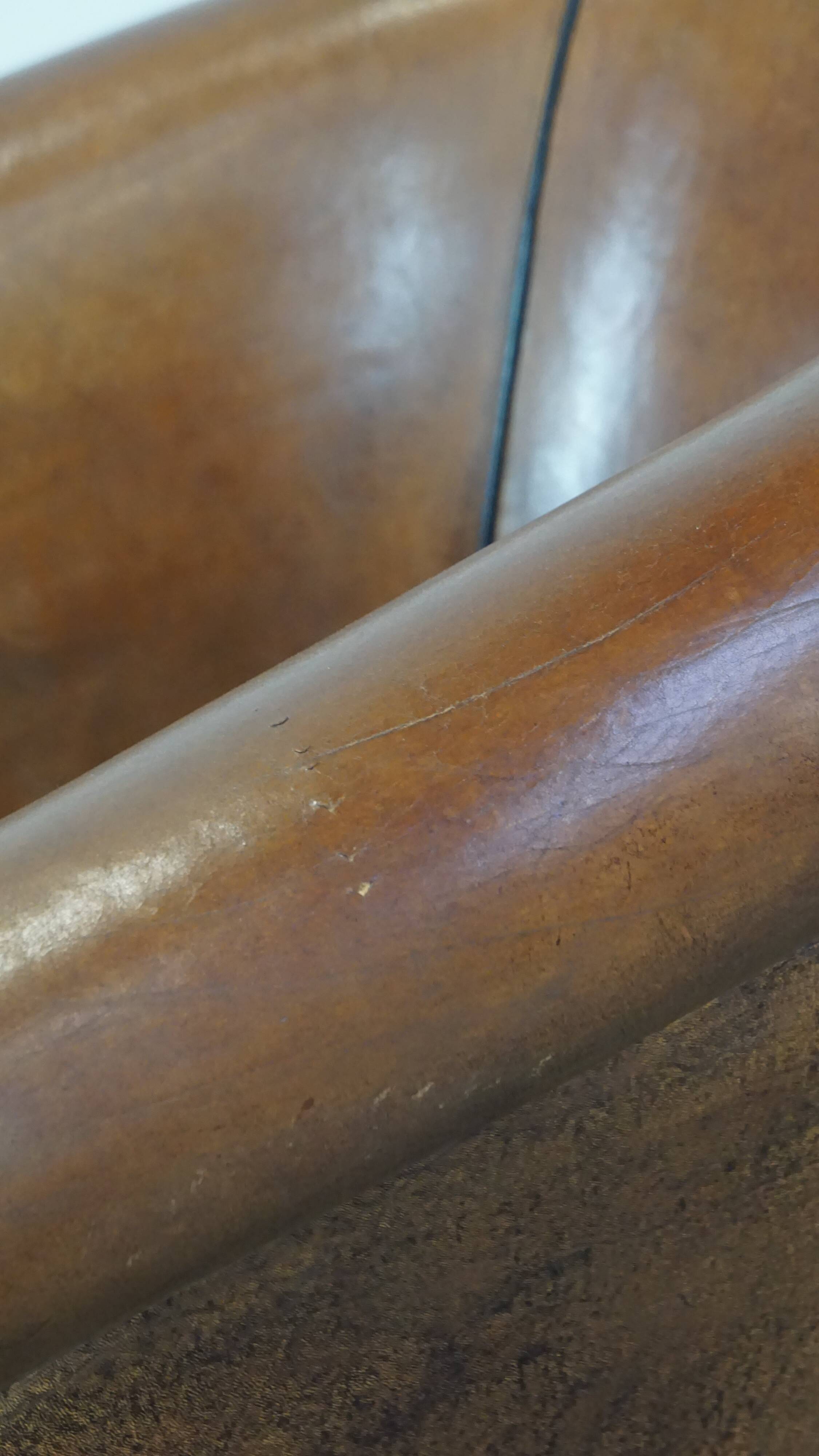 Sheep leather club armchair