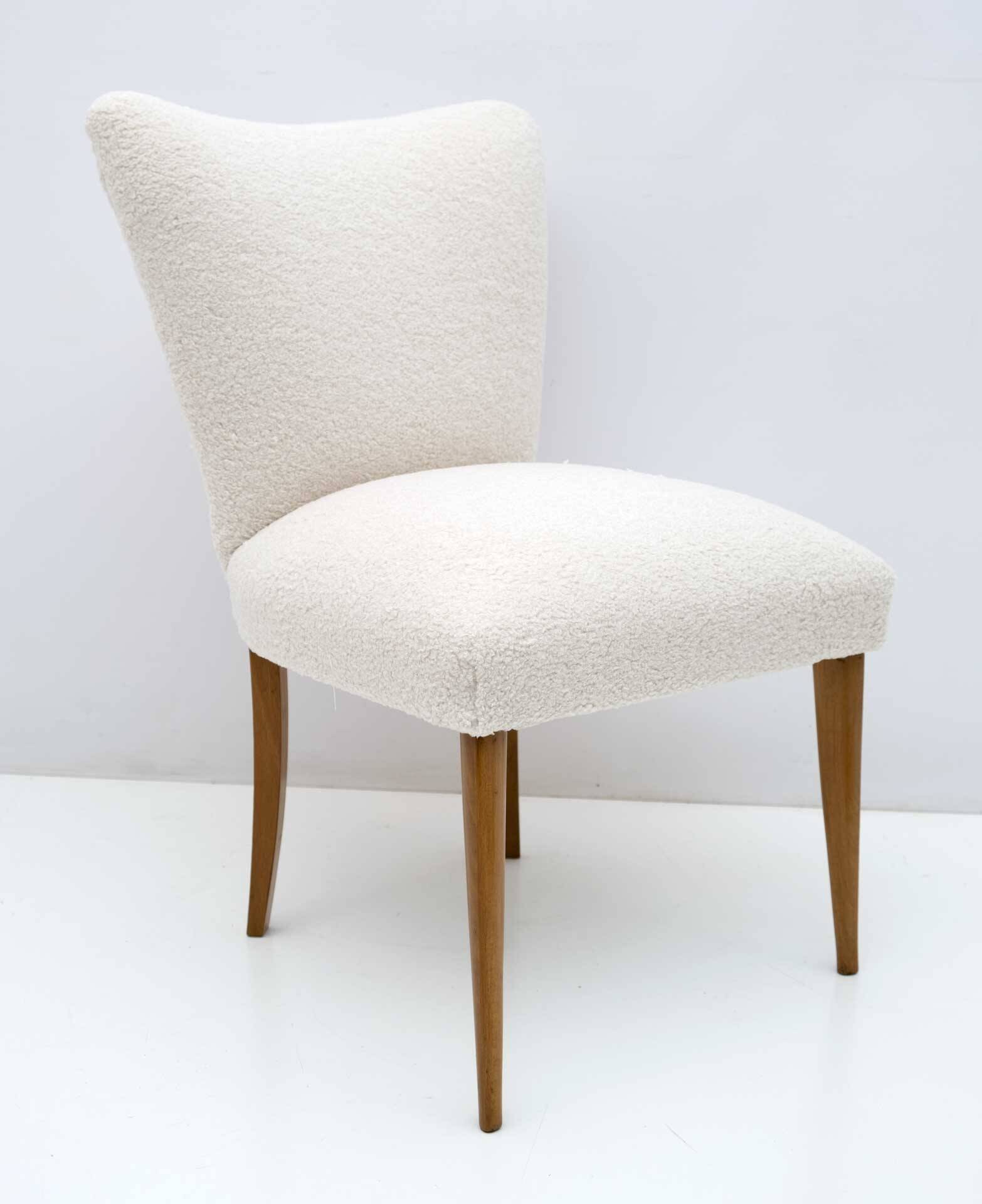 Mid-Century Modern Italian Bouclé Small Armchair, 1950s