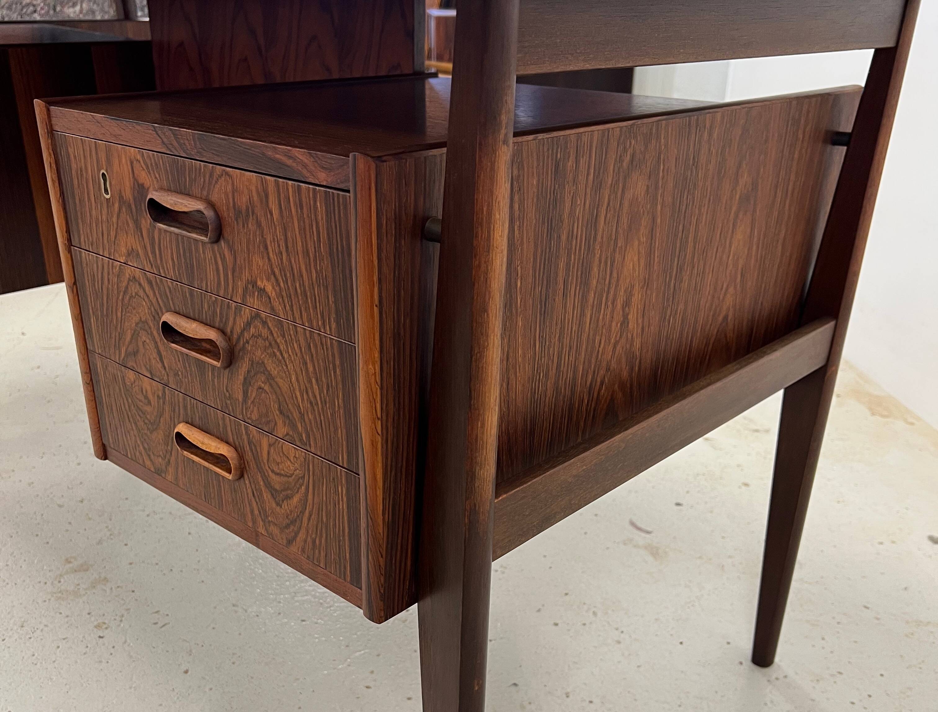 Rosewood 'Floating' Desk By Gunnar Nielsen For Tibergaard, 1960s.