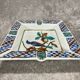 Ashtray. Trinket dish. Japanese porcelain. Blue bird on an autumn branch