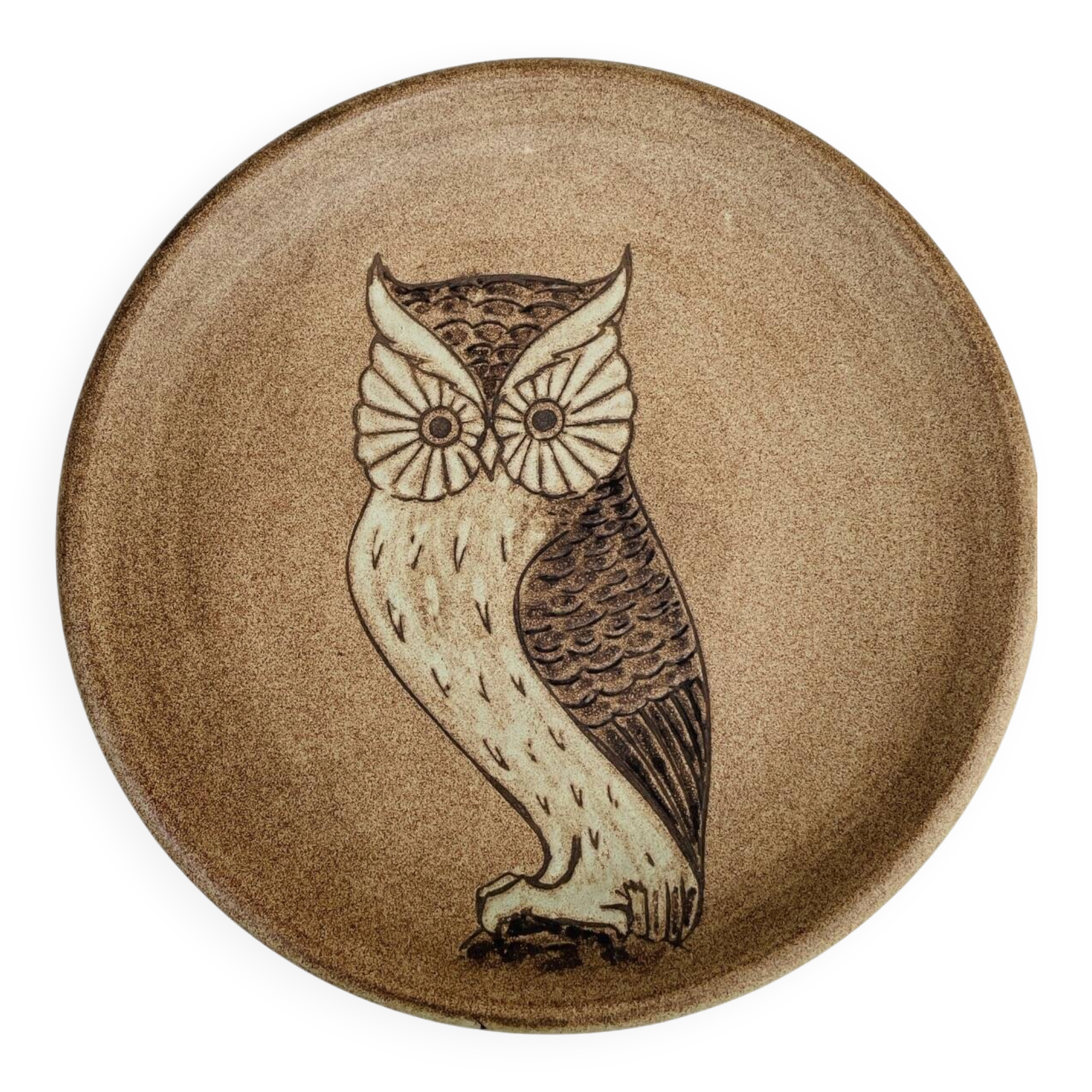 Decorative plate "owl" Vallauris – Fonck & Mateo – vintage – handmade