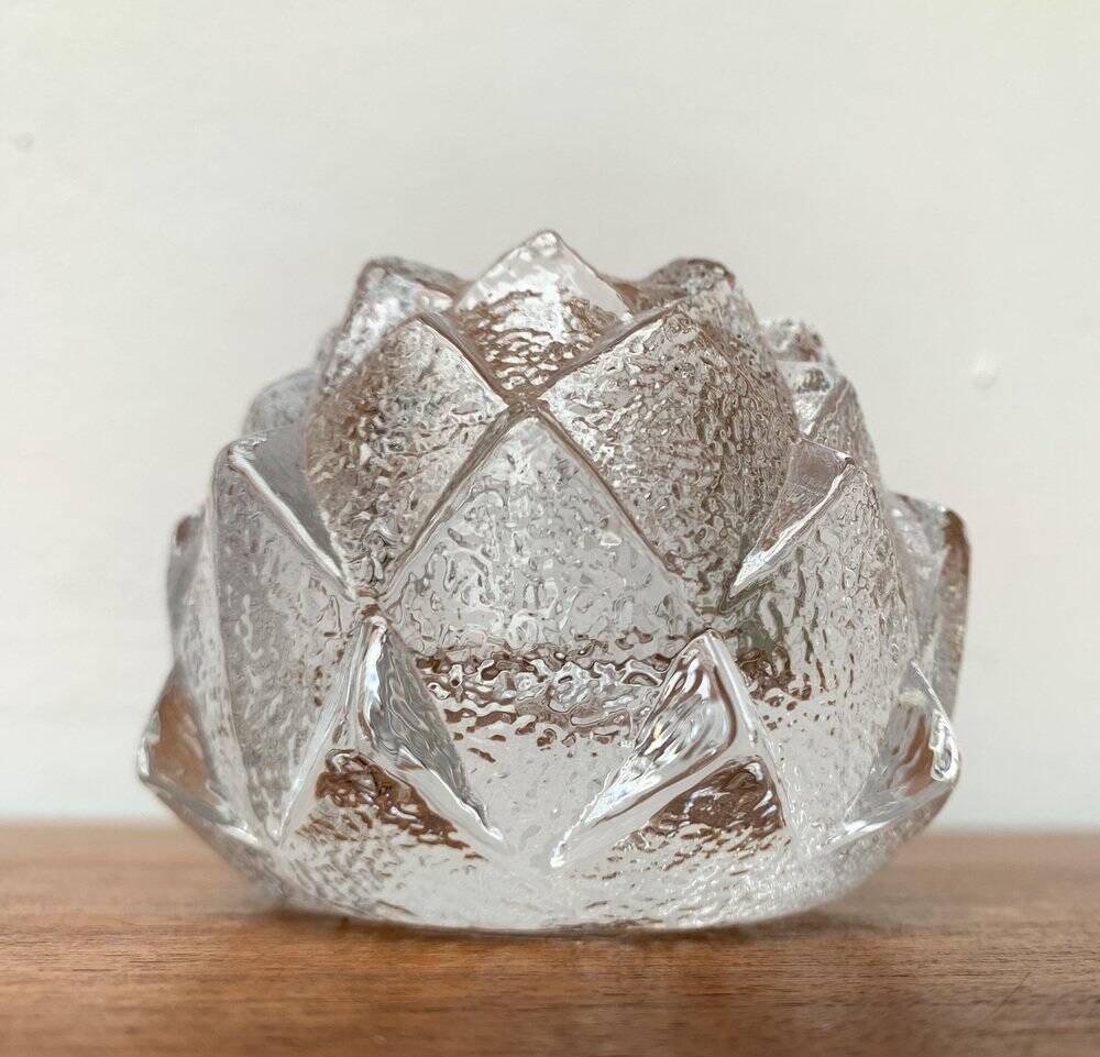 Nimbus Glass Candle Holder by Berit Johansson for Orrefors, Sweden, 1970s