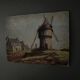 Huile sur carton représentant un moulin XXe par L. Ganthier