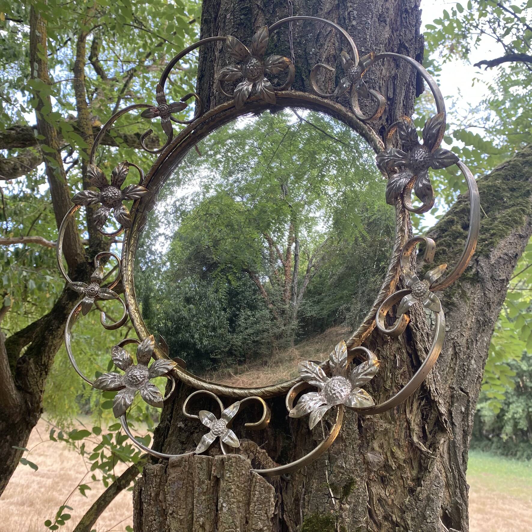 Vintage witch's eye mirror 43 cm, 1960s
