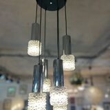 lustre cascade 5 lumières années 70