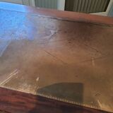 Mahogany desk on leather