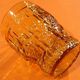 1960s 3 water glasses embossed texture Amber color Baptistin Caracous