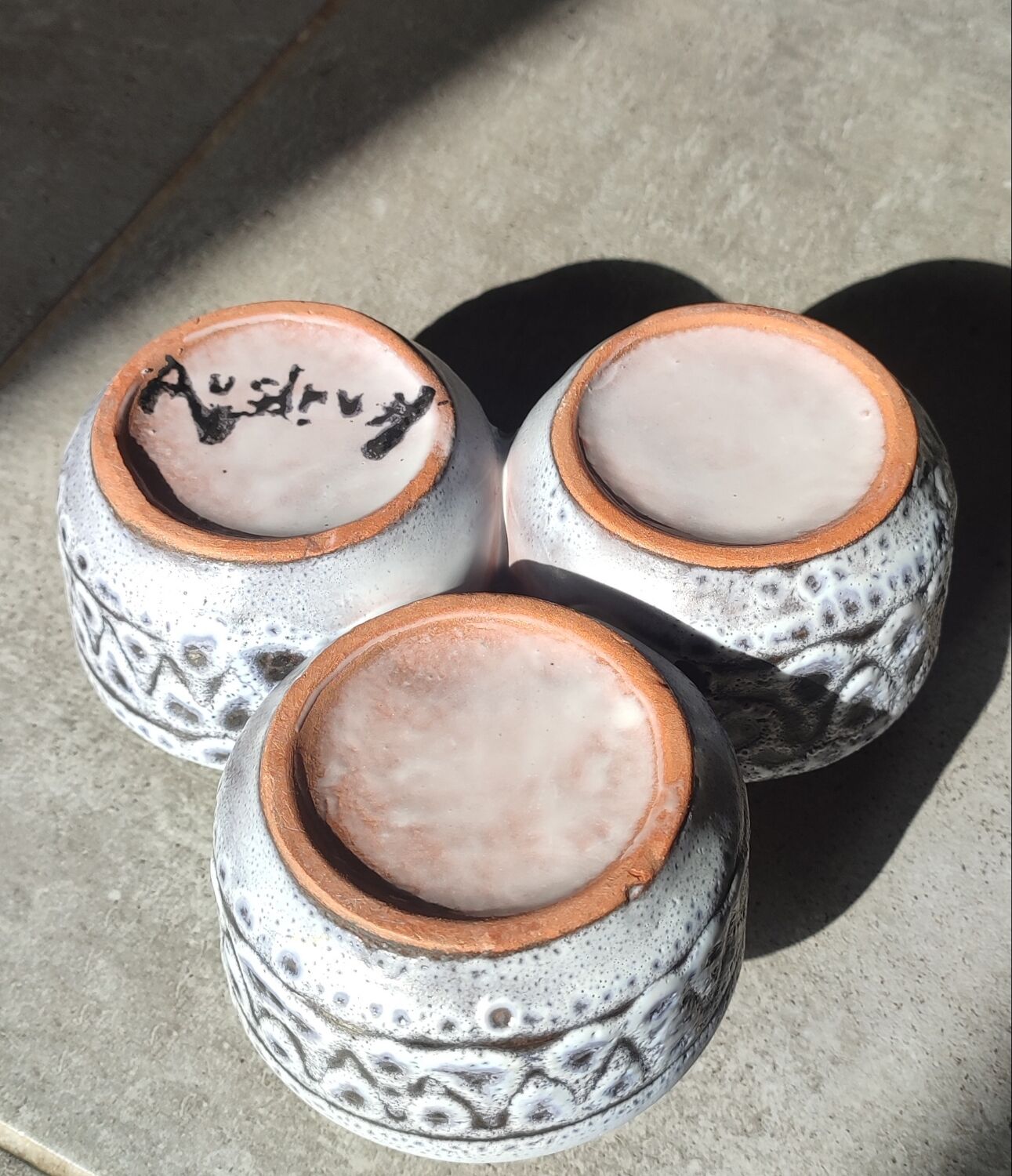Tripod ceramic bowls by Jean Austruy from the 1950s/60s.