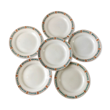 lot of 6 hollow plates Terre de Fer St Amand model "Molière" XXth