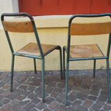 Pair of old Stella school chairs