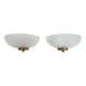Pair of Art Deco style half-moon wall lights from the 80s