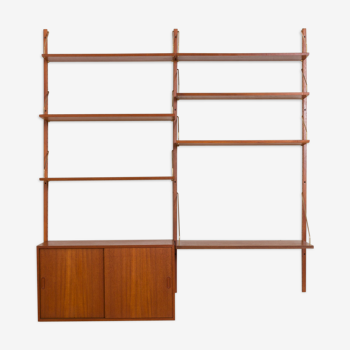 Teak wall unit by Hansen Guldborg with a desk and a cabinet, Denmark, 60s