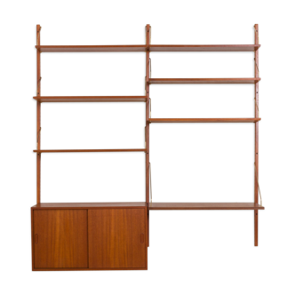 Teak wall unit by Hansen Guldborg with a desk and a cabinet, Denmark, 60s