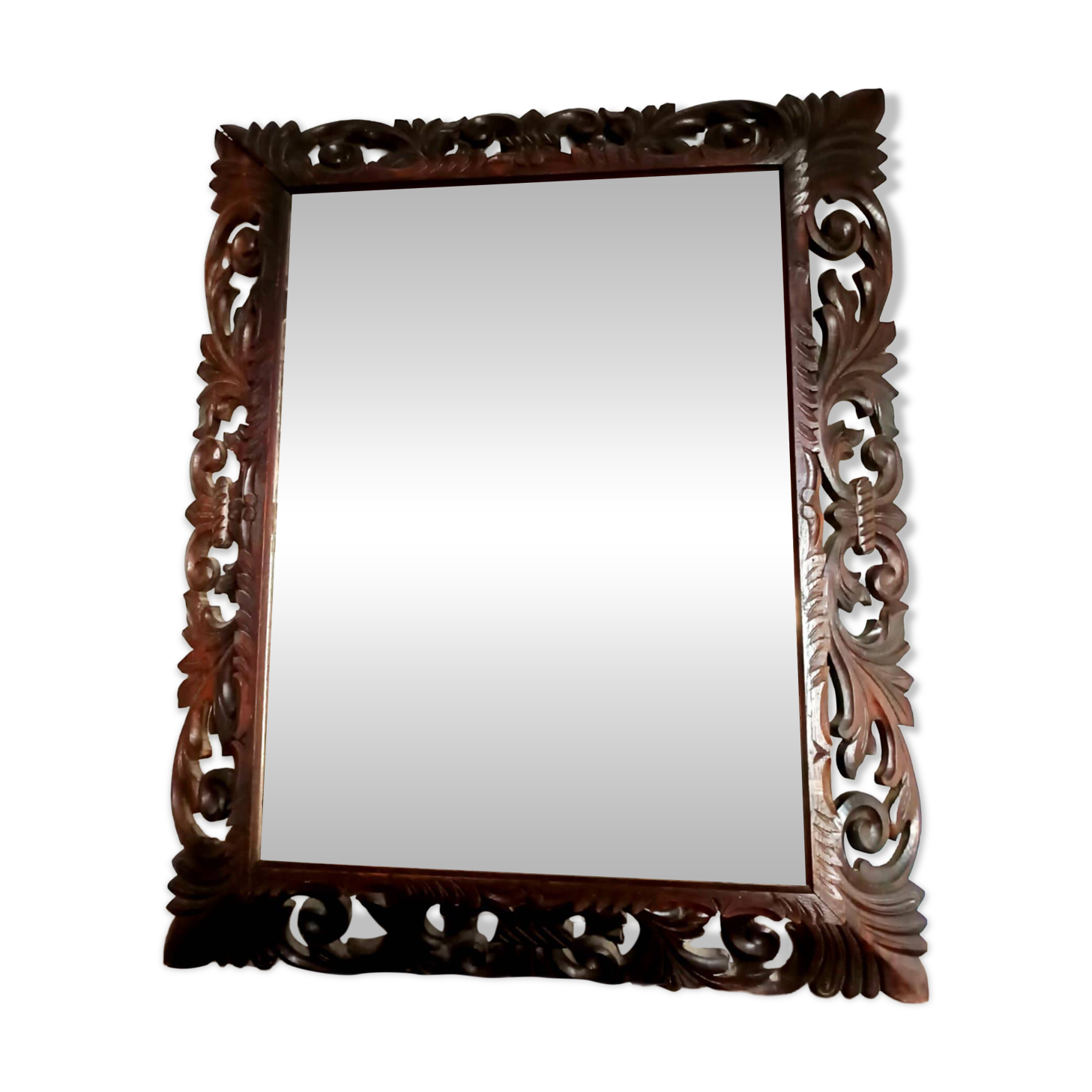 Neo-Gothic mirror in carved oak circa 1940