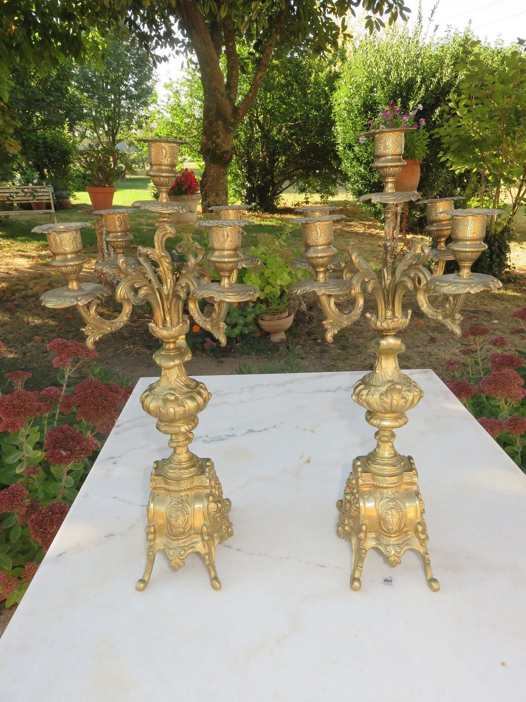 Pair of brass candlesticks