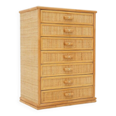 Woven wicker chest of drawers, 1980s