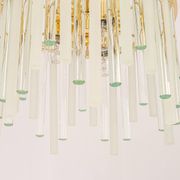 golden brass chandelier with crystal glass rods by C. Palme, Germany, 1970s.