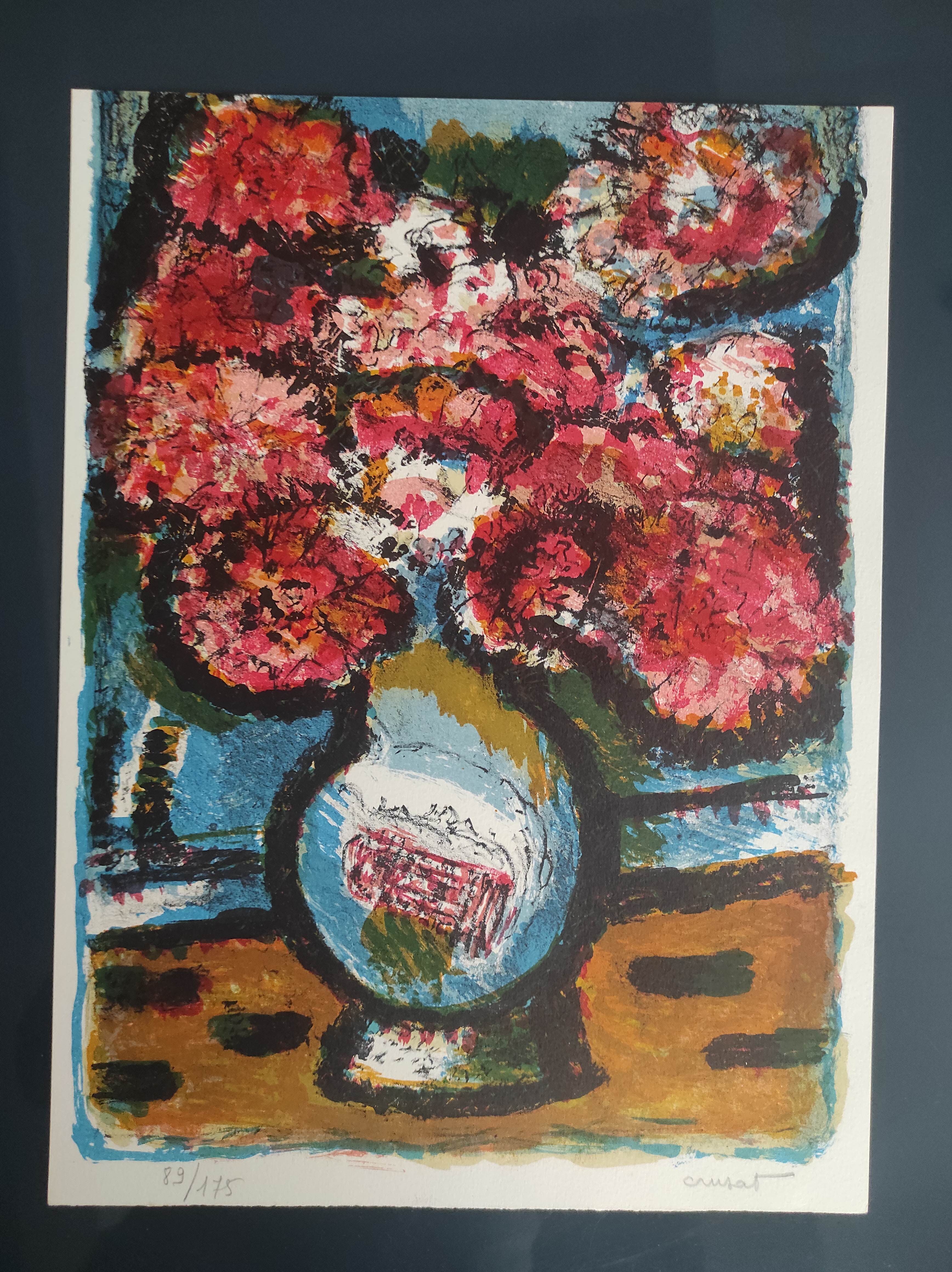 The bouquet - Hand-signed lithograph - Roger Crusat - 89/175