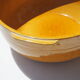 Pair of glazed ceramic salad bowls mustard LPM