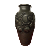 Vase guaranteed with chestnut decoration and leaves signed cortesi