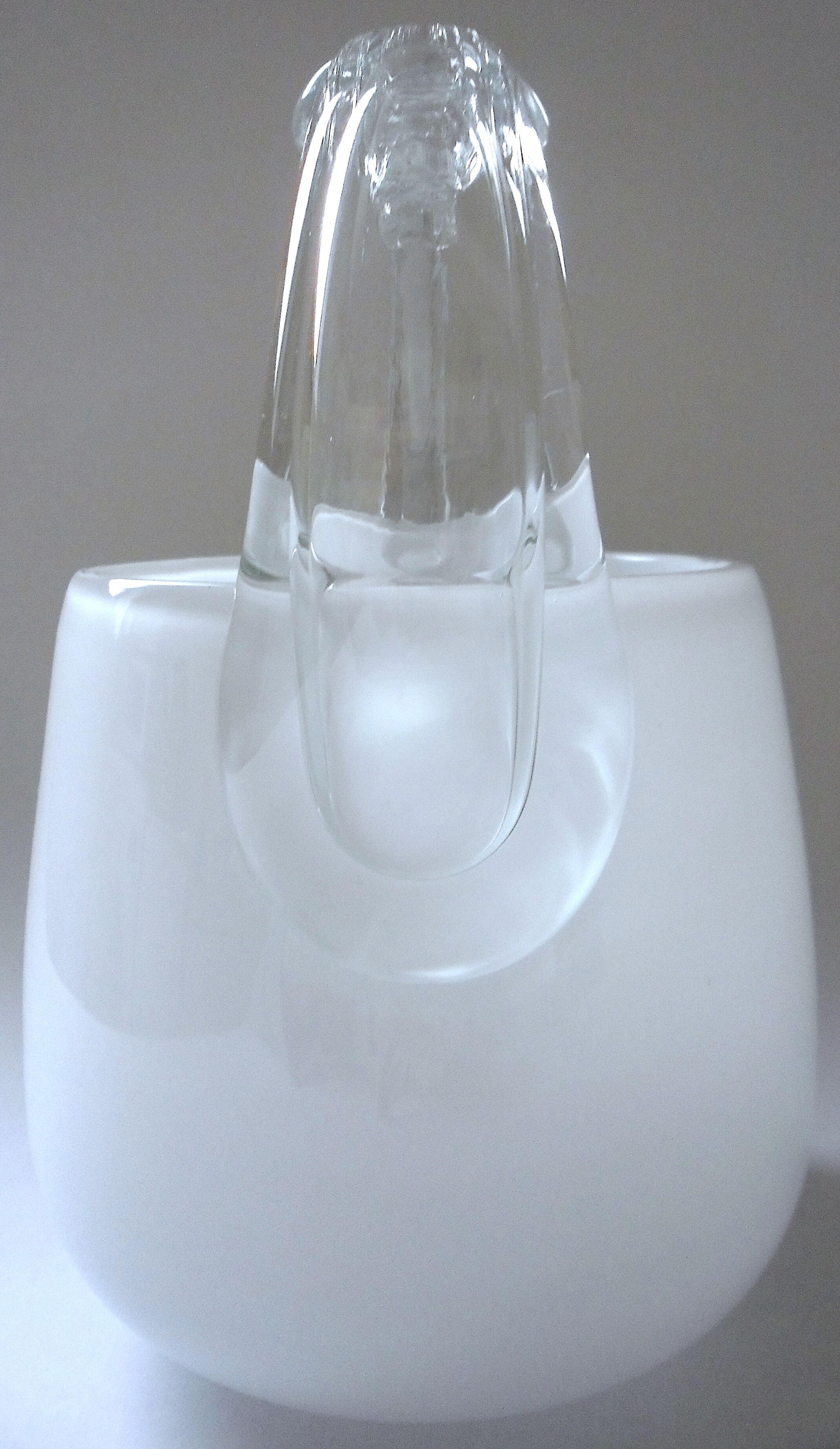 Vintage ice bucket in colorless and white "ouzo" crystal