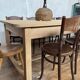 Table bistrot table de ferme en chêne massif sablé Longueur 210 cm - Largeur 106 cm - Hauteur 78 cm