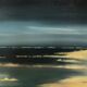 Oil on panel: sunrise by the sea