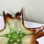Sculptural blown glass bowl, mid-century.