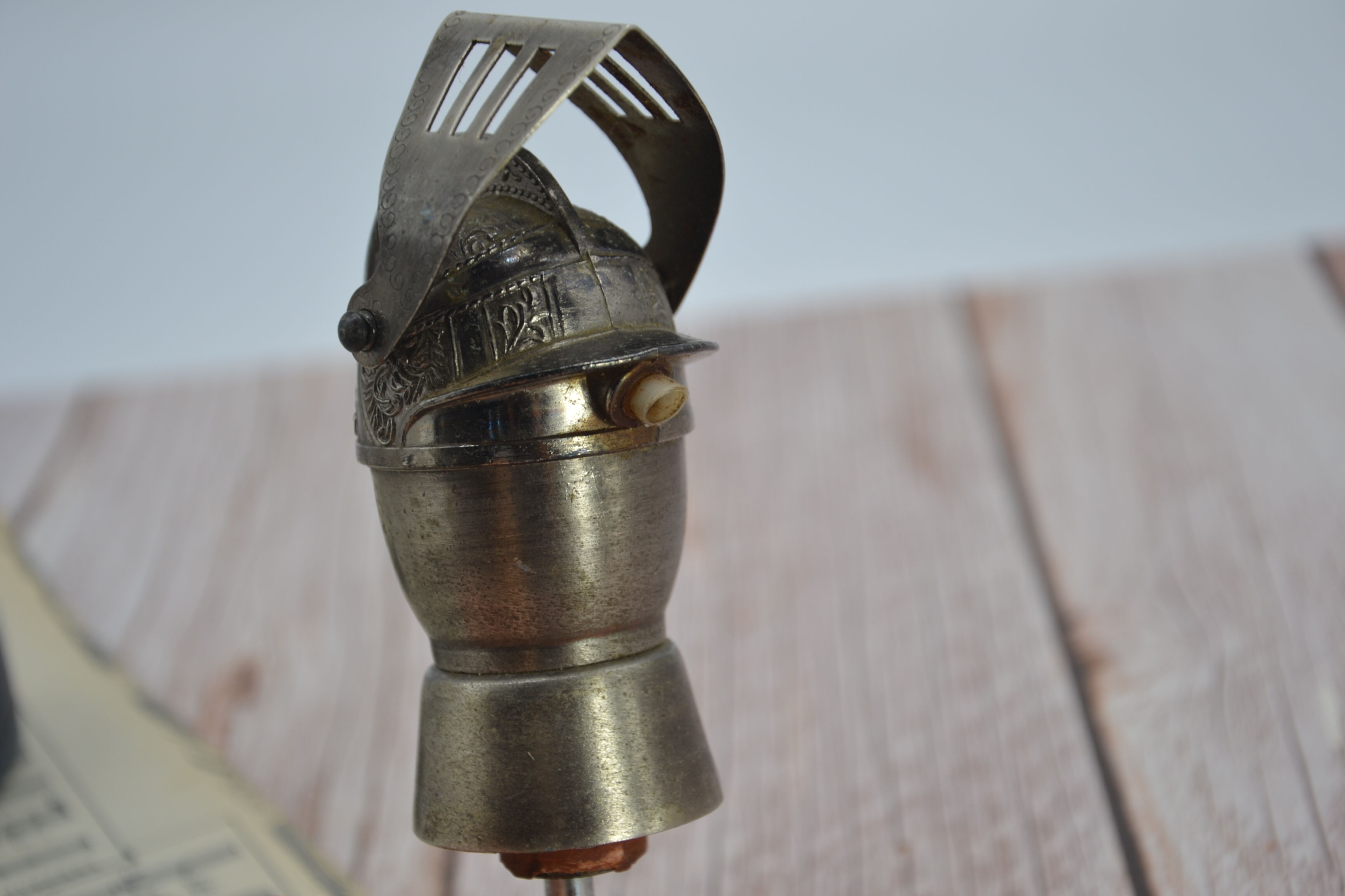 Old silver metal pouring cap
