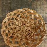 Set of three old rattan baskets