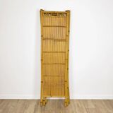 Vintage rattan and bamboo 3-panel screen
