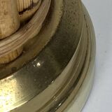 Midcentury bamboo and brass large mushroom table lamp by Leola, 1960s