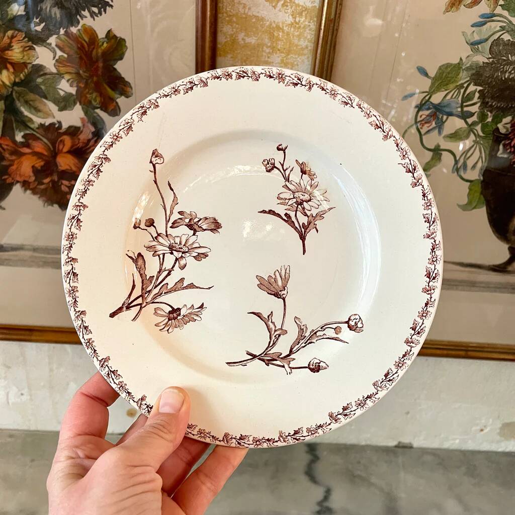 Lunéville earthenware dessert plate, Marguerite model.