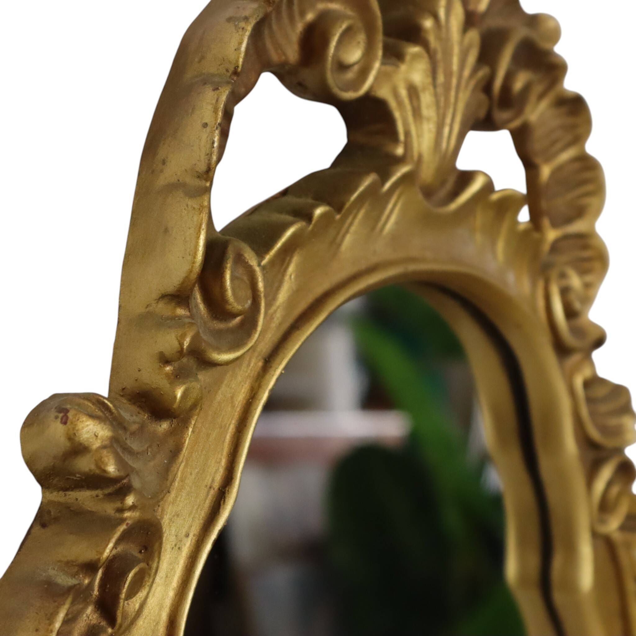 Mid-Century Crested Mirror – Classic Gold French Mirror 63 cm