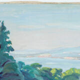 Tableau peinture huile sur toile bord de mer impressioniste