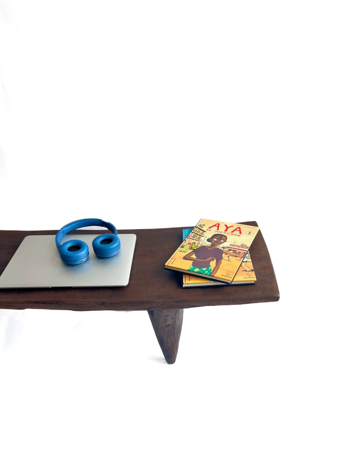 Senoufo vintage slim coffee table l: 110cm – handmade solid wood bench