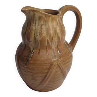 Art Deco pitcher in flamed sandstone from Denbac, Vierzon