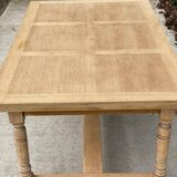 Extendable farmhouse table in raw oak, renovated