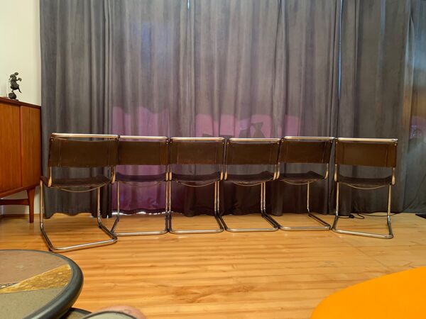 A set of six S33 chairs by Mart Stam, Thonet, Germany, 1960s.