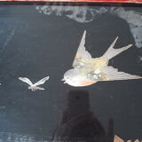 Service tray with mother-of-pearl inlay