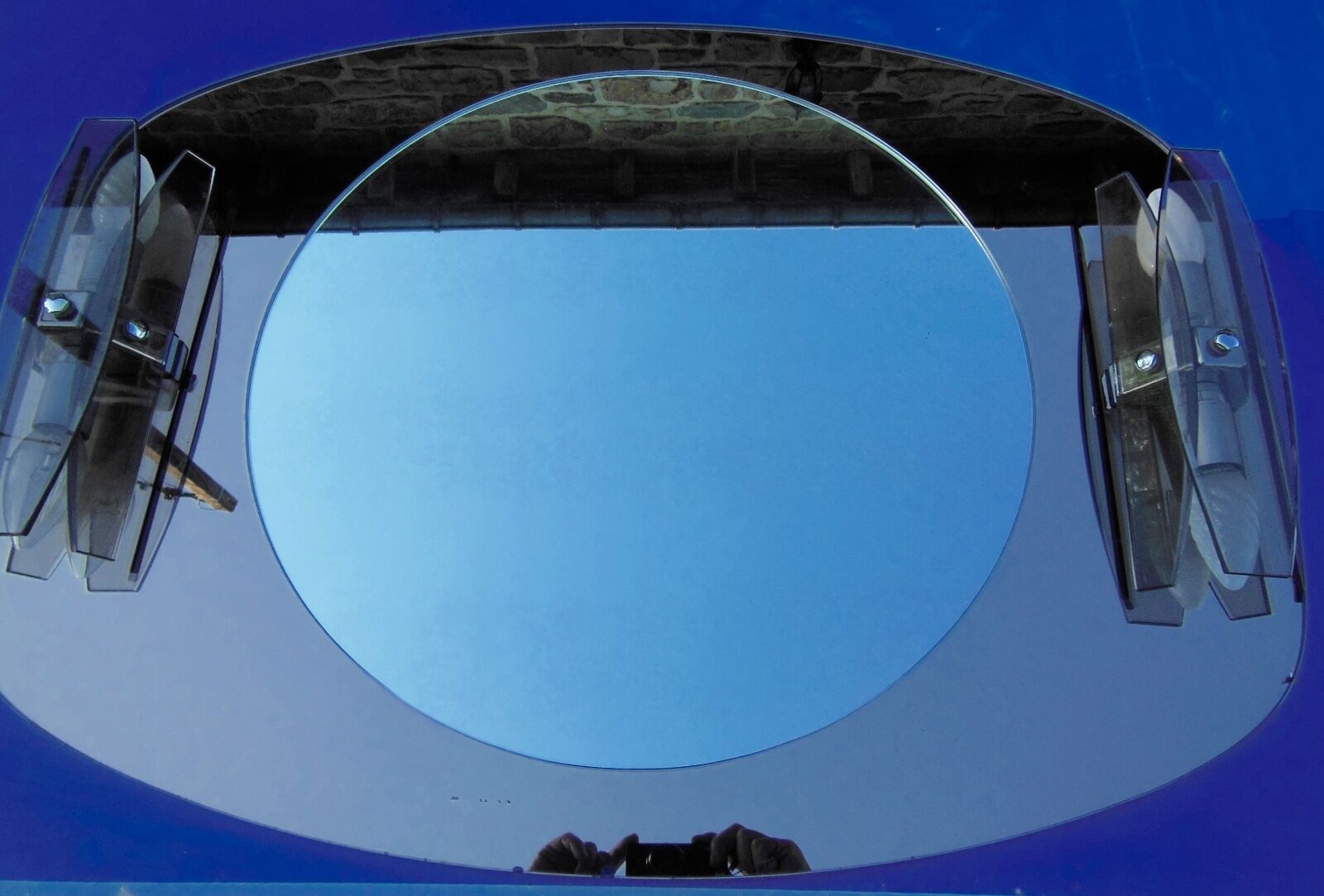 Mirror Fontana Arte with wall lamps