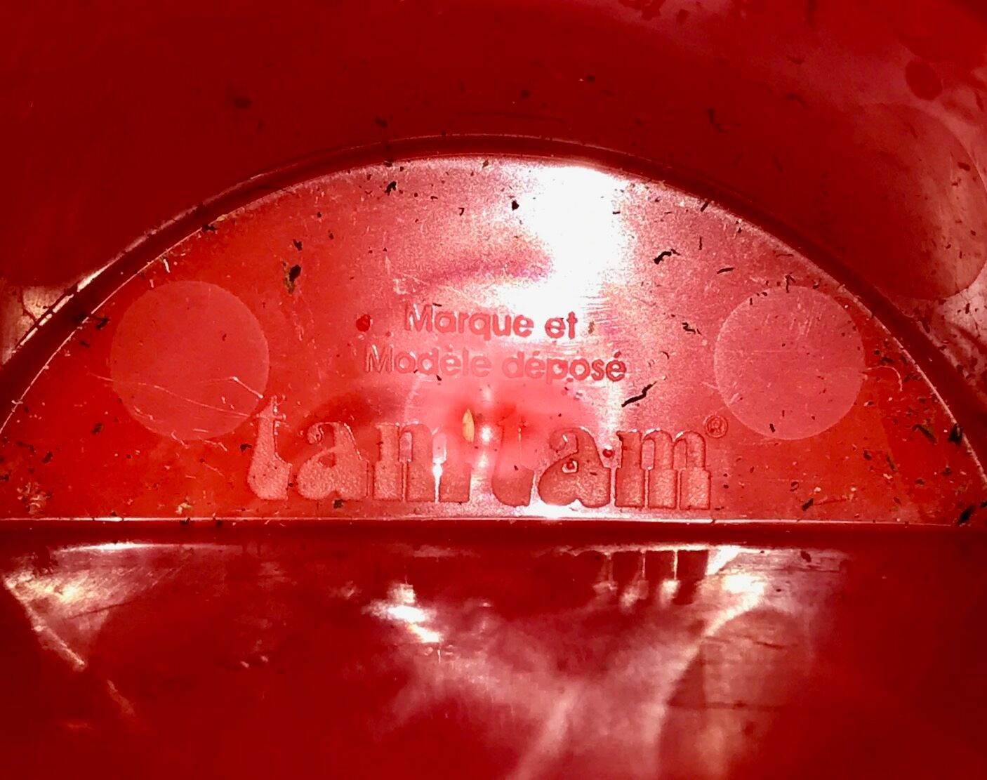 Vintage tam Tam red plastic stool