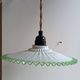 Lampe baladeuse suspension en verre vert et blanc