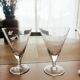 Set of 3 stemmed glasses, foliage design