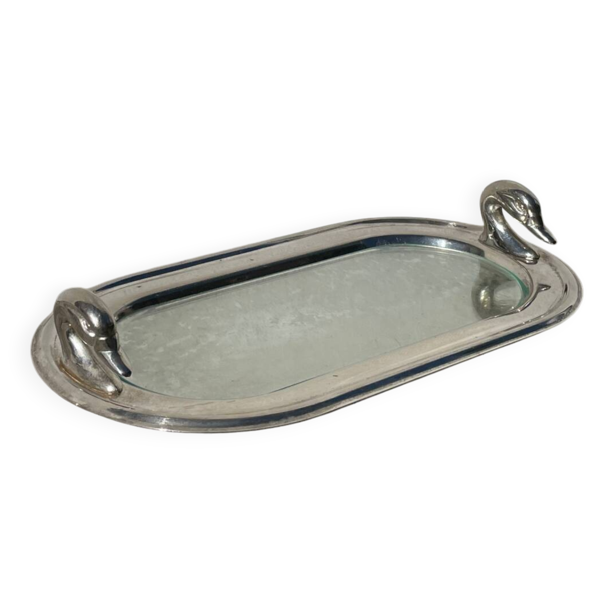 Silver-plated duck dish