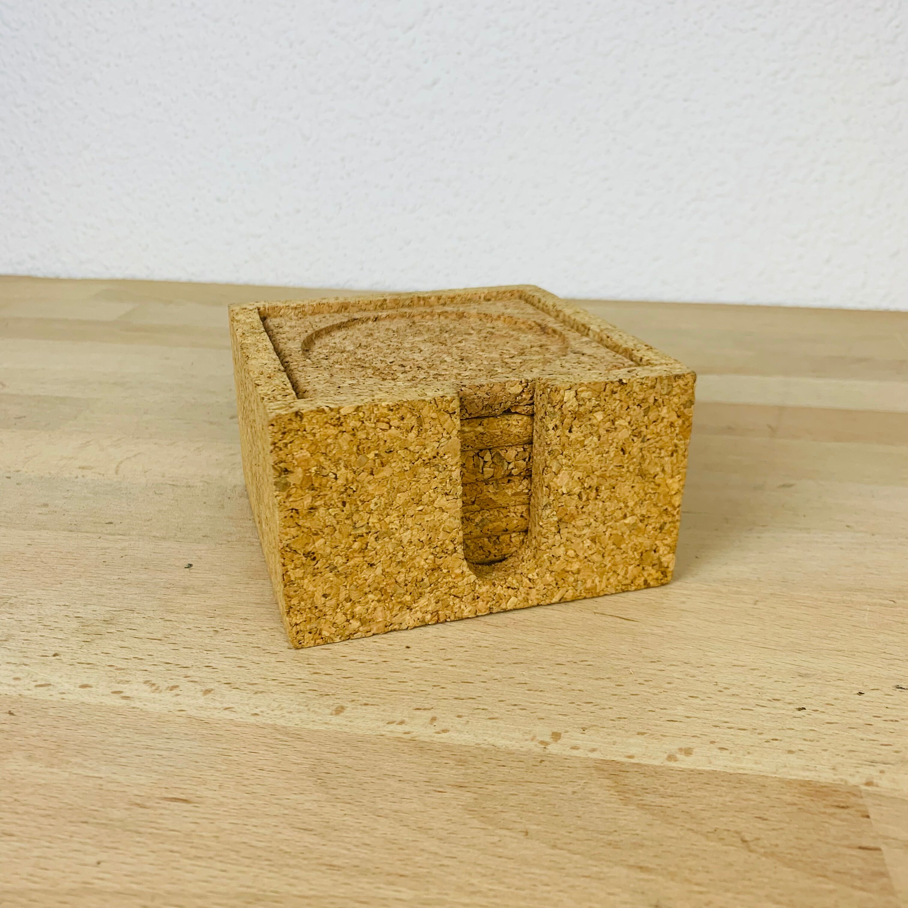 6 vintage 70's cork coasters