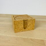 6 vintage 70's cork coasters
